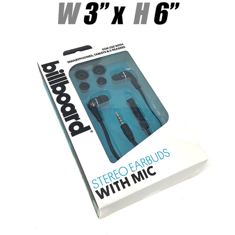 #MG490 Billboard Stereo Earbuds with Mic - Black
