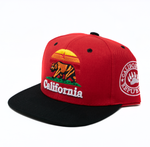 Snapback Cap California Sunset Red w/Black Brim