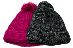 Beanie Pom Slouchy w/Lining, Asst'd Colors