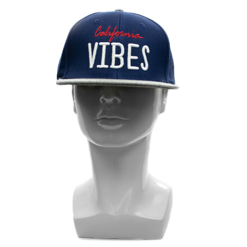 Snapback Cap - California Vibes, Navy w/Grey Brim