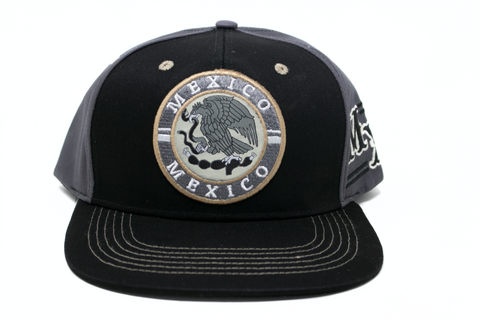 Snapback Cap - Mexican Coat of Arms Patch, Black