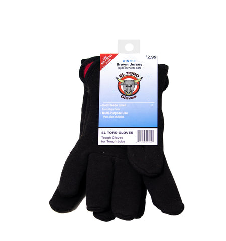 El Toro Gloves - Lined Brown Jersey