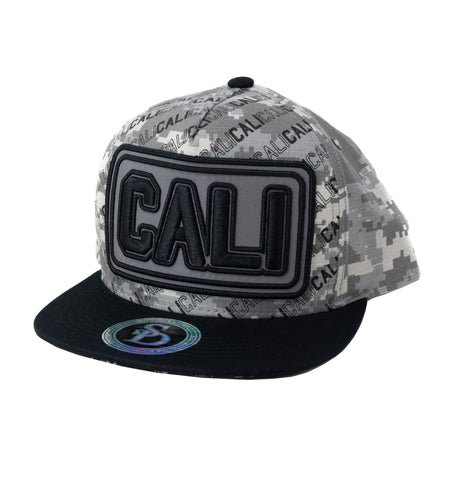 Snapback Cap - Cali Block Letters, Digi Camo w/Black Bill