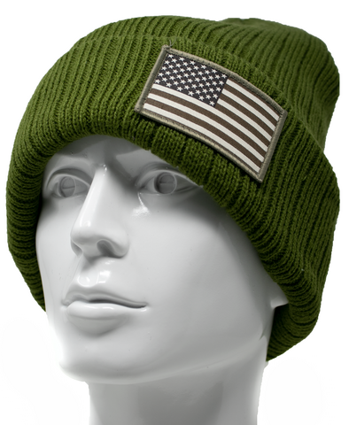 Beanie - USA Patch Olive