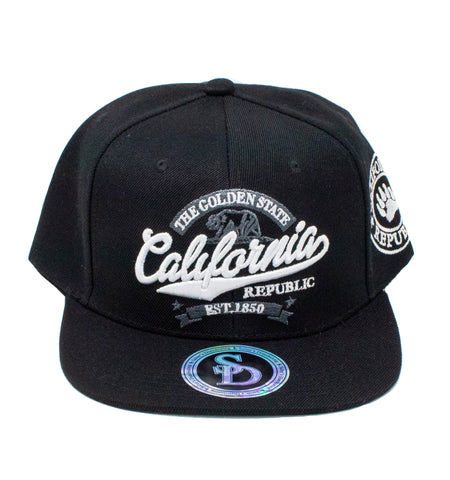 Snapback Cap - The Golden State California, Black