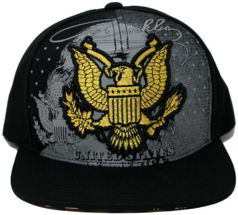 Snapback Cap Gold Liberty Eagle, Black
