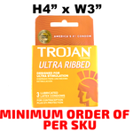 Trojan - Ultra Ribbed, 3 Ct