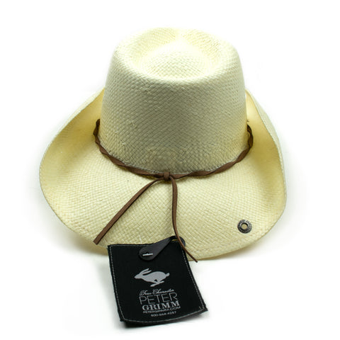 Peter Grimm Cowboy Hat - Tan W/Feather Band