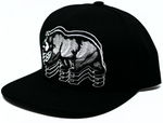 Snapback Cap Cali Bear w/Cali Bear Outlines, Black