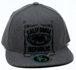 Snapback Cap -  California Republic Fancy Border, Grey