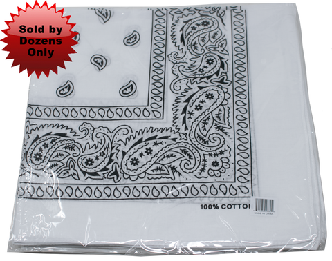 Bandana - 12 Pack White Bandanas