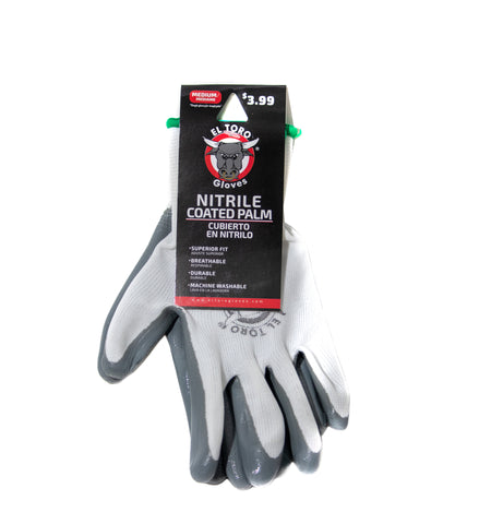 El Toro Gloves - Nitrile Coated Palm M