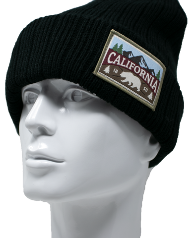 Beanie - California Patch Black