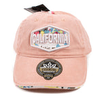 Baseball Cap California Floral Peach Bill