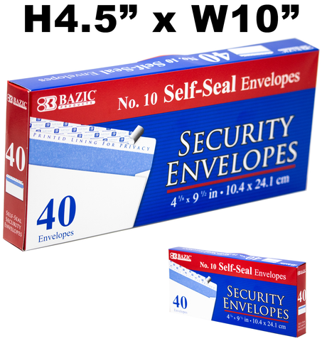 Stationery - No. 10 Self-Seal Security Envelope - 40ct